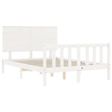 Bed Frame without Mattress White 140x200 cm Solid Wood Pine 3193402