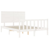 Bed Frame without Mattress White Small Double Solid Wood Pine 3193372