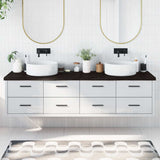 Bathroom Countertop Dark Brown 200x60x cm Treated Solid Wood 3156271