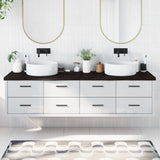 Bathroom Countertop Dark Brown 200x60x cm Treated Solid Wood 3156271