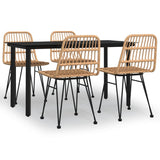 5 Piece Garden Dining Set Poly Rattan 3157889