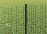 Welded Wire Fence with Posts 50 x 1 m PVC-Coated Steel Green 3336517