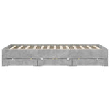 Bed Frame with Drawers without Mattress Concrete Grey 140x190 cm 3207304