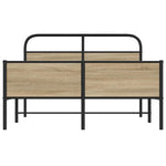 Bed Frame without Mattress 140x200 cm Sonoma Oak Engineered Wood 4100393