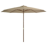 Garden Parasol with Wooden Pole 350 cm Taupe 44530
