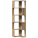 Corner Bookcase 5-Tier Artisian Oak 50x50x179 cm Engineered Wood 852590