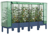 Raised Bed with Greenhouse Cover Rattan Look 160x40x140 cm 4015835