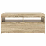 804385 TV Cabinet with LED Lights Sonoma Oak 90x35x40 cm