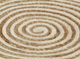 Handmade Rug Jute with Spiral Design White 150 cm 133718