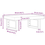 ZNTS Basin Shelf Wall Mounted Steel and Solid Wood Beech 3302324