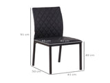Modern Dining Chairs Upholstered Faux Leather Accent Chairs with Metal Legs for Kitchen, Set of 4, T3398P328169