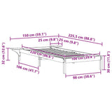 Bed Frame with Side Tables White 100 x 220 cm Solid Pine Wood 873245