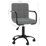 Swivel Office Chair Dark Grey Velvet 334711