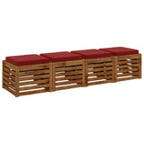 4-Piece Seat Cushions VUGHT 4 pcs 100% Polyester Wine Red 946295
