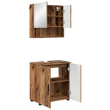 Bathroom Furniture Set 2 pcs Old Wood Engineered wood & Metal 3392941