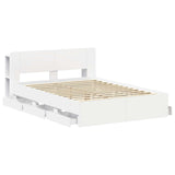 Bed Frame with Storage White 150 x 200 cm Engineered Wood 3433972