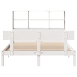 ZNTS Bookcase Bed without Mattress White 140x190 cm Solid Wood Pine 3321801