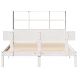 ZNTS Bookcase Bed without Mattress White 140x190 cm Solid Wood Pine 3321801