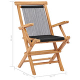 Garden Chair Set of 2 Black with wooden frame 49362