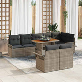 Garden Sofa Set with Cushion 9 pcs Grey Poly Rattan 3349348