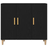 Sideboard Black Oak 90 x 34 x 80 cm Engineered Wood 862761