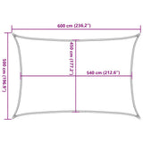 Sunshade Sail 160 g/m Rectangular Yellow 5x6 m HDPE 311576