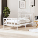3100710 Bed Frame without Mattress White Solid Wood 100x200 cm