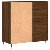 Record Cabinet Brown Oak 84.5x38x89 cm Engineered Wood 831771