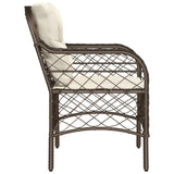Garden Chairs with Cushions 2 pcs Brown Poly Rattan 365154