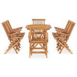 Outdoor Dining Set Natural Teak Solid Teak Wood Medium Foldable 3059971