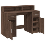 Desk with LED Lights Brown Oak 120x55x91 cm Engineered Wood 3309417