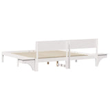 Bed Frame with Headboard White 200 x 200 cm Solid Pine Wood 3385749