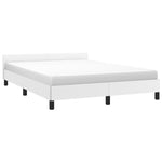 ZNTS Bed Frame without Mattress White 180x200cm Super King Faux Leather 349901