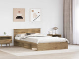 Bed Frame Artisian Oak 120 x 200 cm Solid Pine Wood 3410626