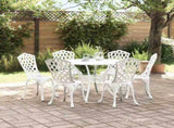 Garden Dining Set 7 pcs White Aluminium 3334714