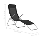 Folding Sun Loungers 2 pcs Textilene Black 44338