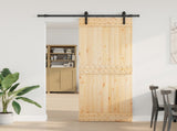 Sliding Door NARVIK Natural and Black 80 x 210 cm 3445252