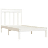 Bed Frame without Mattress White 100x200 cm Solid Wood 3105241