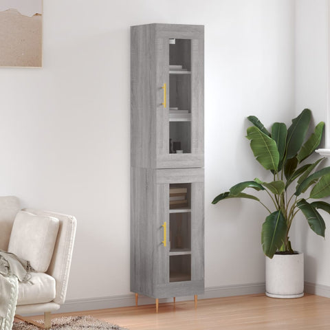 Highboard Grey Sonoma 34.5x34x180 cm Engineered Wood 3199423