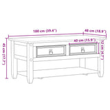 Coffee Table with Drawers Corona 100x48x45 cm Solid Wood Pine 4002773