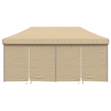 Foldable Party Tent Pop-Up with 4 Sidewalls Beige 4004951