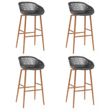 5 Piece Bar Set Black and Grey 3057380
