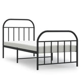 Metal Bed Frame without Mattress with Footboard Black 90x200cm 353646