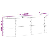 Garden Raised Bed Brown 240 x 80 x 81 cm Steel 42011327