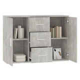 Sideboard Concrete Grey 91x29.5x65 cm Engineered Wood 823346