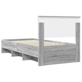 Bed Frame Grey Sonoma 90 x 200 cm Engineered Wood 3408891