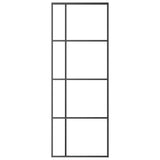 Sliding Door ESG Glass and Aluminium 76x205 cm Black 151678