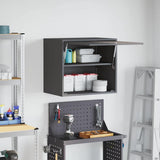 Wall Cabinet for Garage with Gas-lift Door Black 883268