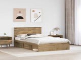 Bed Frame Artisian Oak 120 x 200 cm Solid Pine Wood 3411036