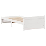 Bed Frame without Mattress White 90x200 cm Solid Wood Pine 3301683
